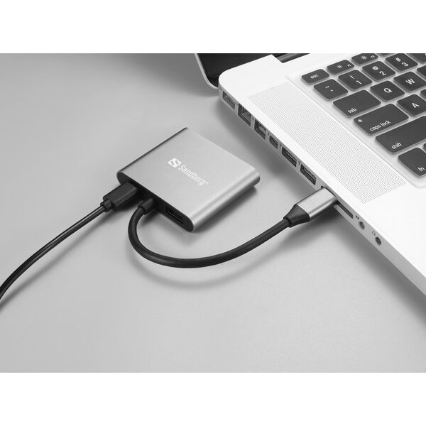 HUB USB Sandberg SANDBERG USB-C Dock 2xHDMI+USB+PD