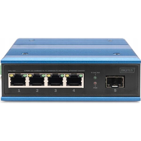 Switch Digitus DIGITUS Switch Ind. 4-Port 10/100 blau