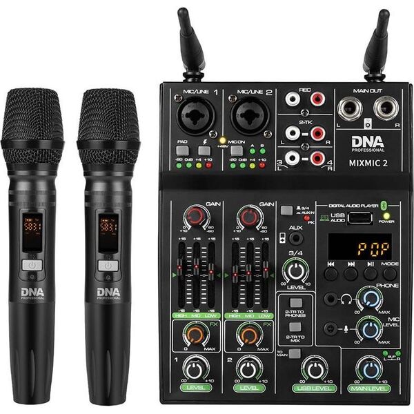 Mikrofon DNA DNA MIXMIC 2 mikser audio USB Bluetooth + mikrofony bezprzewodowe zestaw