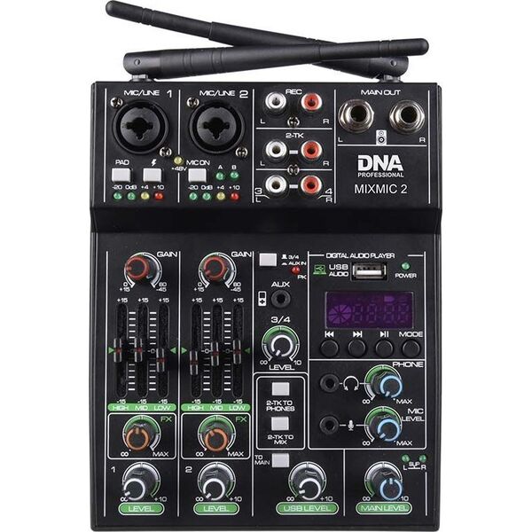 Mikrofon DNA DNA MIXMIC 2 mikser audio USB Bluetooth + mikrofony bezprzewodowe zestaw