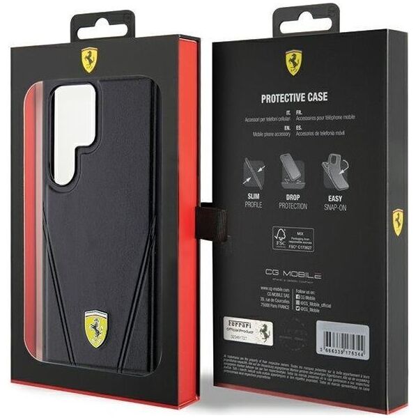 Ferrari Ferrari FEHMS24LP3BAK S24 Ultra S928 czarny/black hardcase Hot Stamp V Lines MagSafe