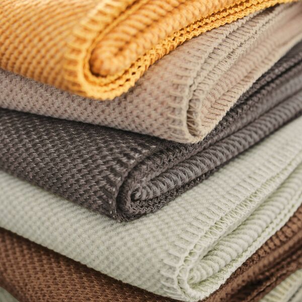 Ibena Ibena Uni Structure Blanket brown Charlotte GOTS, 140x200cm