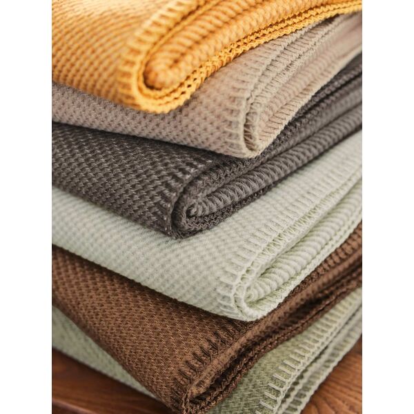 Ibena Ibena Uni Structure Blanket brown Charlotte GOTS, 140x200cm