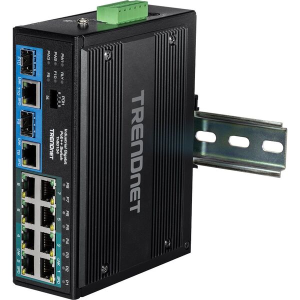 Switch TRENDnet TRENDnet Switch 10-port Industrial Gbit PoE++ Din-Rail