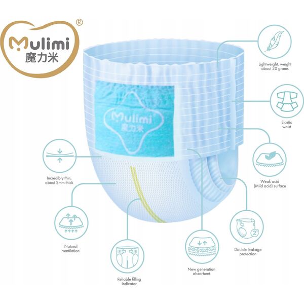 MULIMI Pieluchomajtki MULIMI diapers-pants Pull-ups L, 9-14kg, 40 pcs