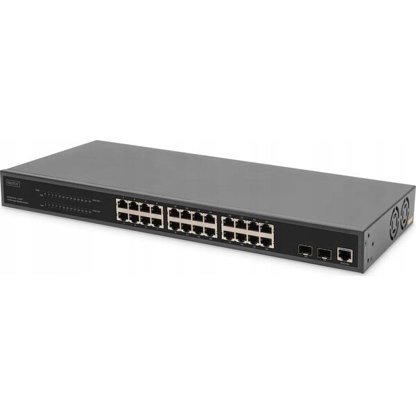 Switch Digitus Digitus 24-portowy zarządzany przełącznik gigabitowy Ethernet PoE L2