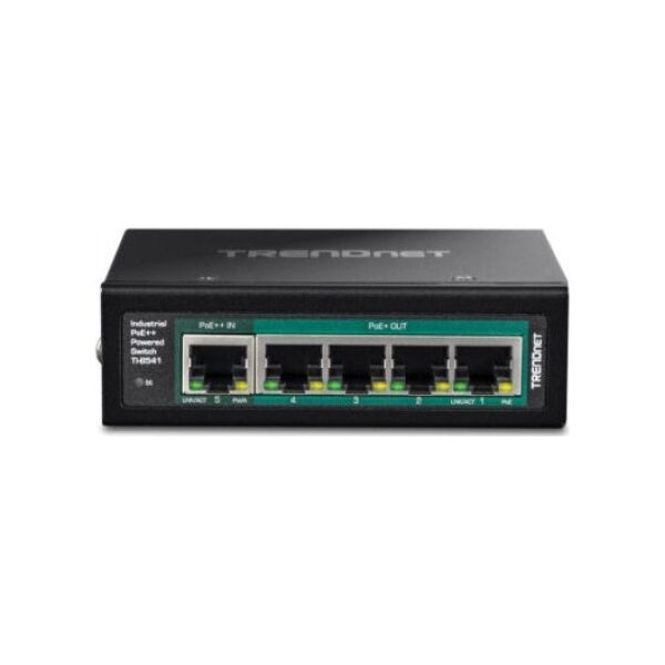 Switch TRENDnet TRENDnet TI-B541 5-portowy przełącznik na szynę DIN, zasilany PoE++ z funkcją PoE Pass-Through