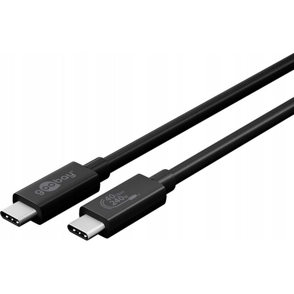 Kabel USB USB-C - USB-C 0.7 m Czarny (RB61716)