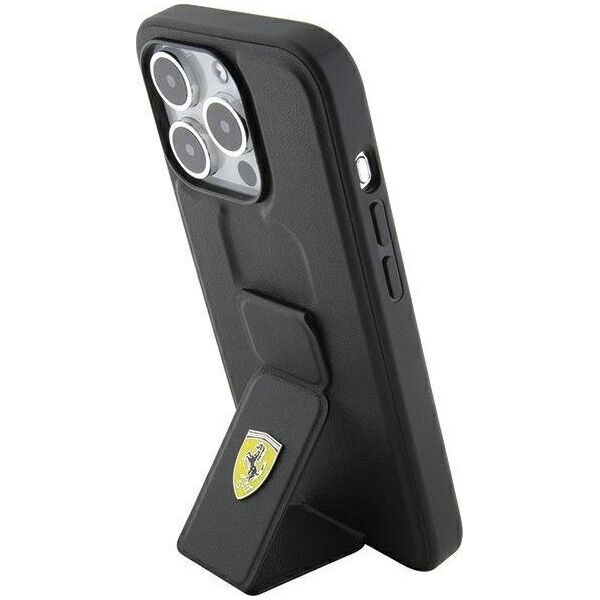 Ferrari Ferrari FEHCP15LGSPSIK iPhone 15 Pro 6.1" czarny/black hardcase Grip Stand Metal Logo