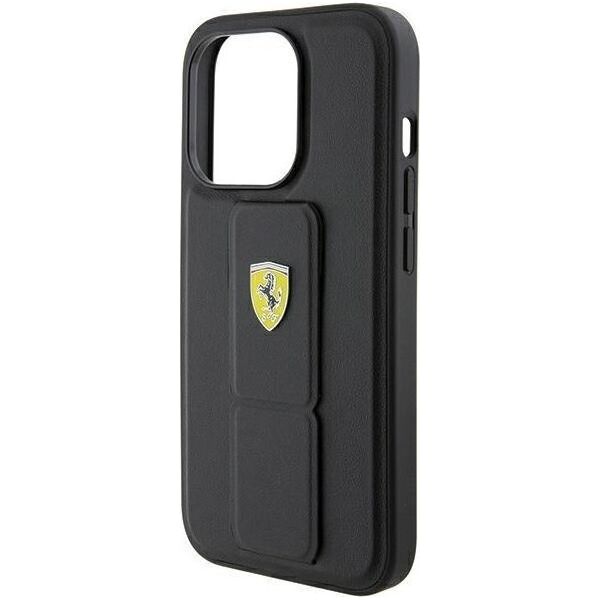 Ferrari Ferrari FEHCP15LGSPSIK iPhone 15 Pro 6.1" czarny/black hardcase Grip Stand Metal Logo