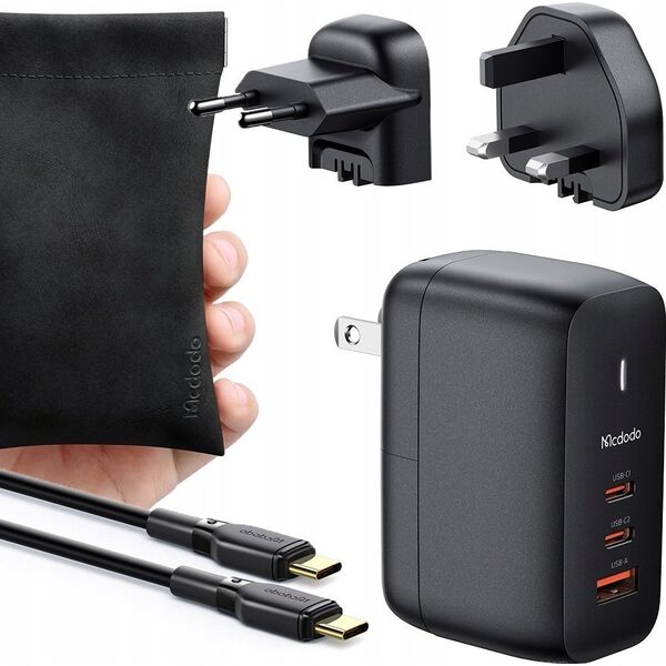 Ładowarka Mcdodo UNIWERSALNA ŁADOWARKA DO TELEFONU, LAPTOPA, GAN 3.0, SZYBKIE ŁADOWANIE, USB-C, PD, USB-A, 65W, MCDODO