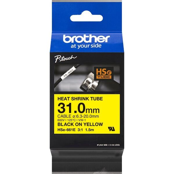 Brother BROTHER B-ON-W HEAT SHRINK TUBE 31MM Geltonas