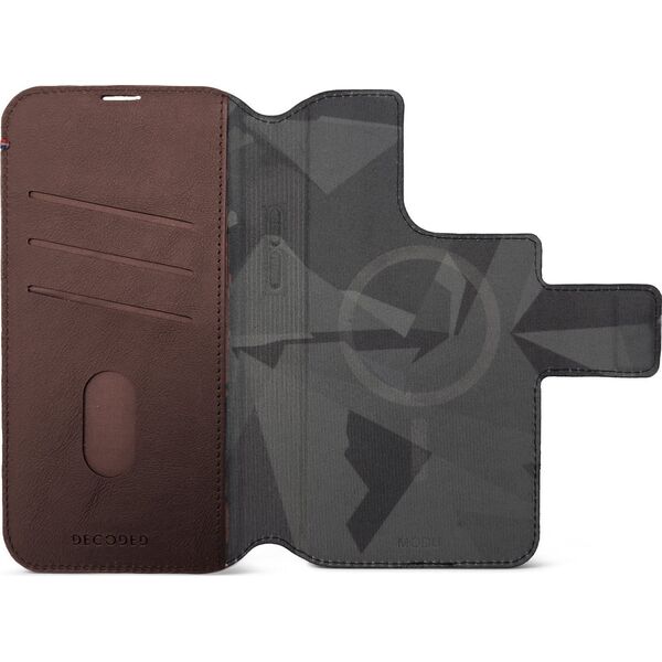 Decoded Decoded Leather MagSafe Modu Wallet iP 14 Pro Chocolate Brown