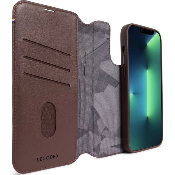 Decoded Decoded Leather MagSafe Modu Wallet iP 14 Pro Chocolate Brown
