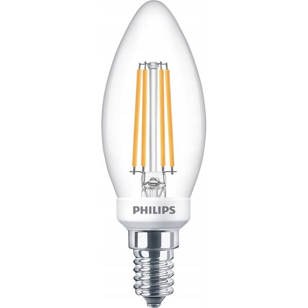 Philips Philips Candle & Lustre (Dimmable), 3.4 W, 40 W, E14, 470 lm, 15000 h, Warm glow