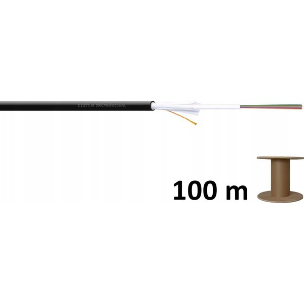 Digitus Kabel światłowodowy zewnętrzny DIGITUS ze złączem SC 24 wł. SM 9/125, Fca PE, 1500N, czarny
