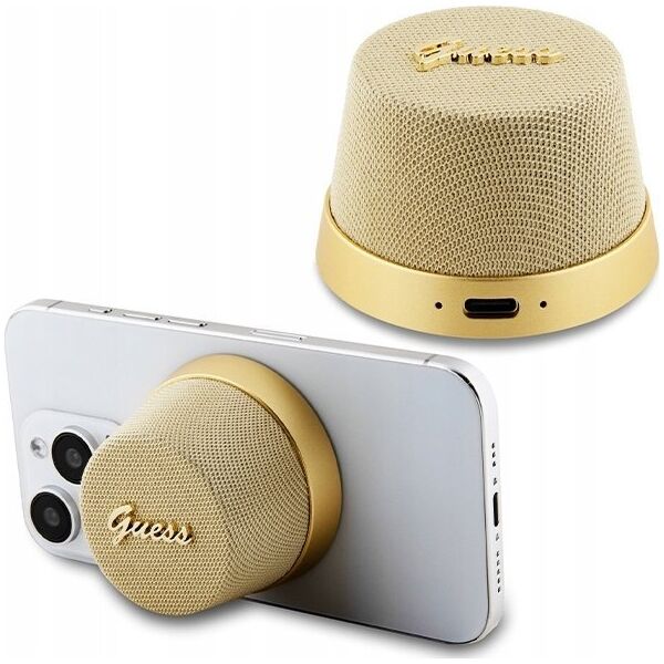 Guess Głośnik Bluetooth Guess Magnetic Script Metal - złoty