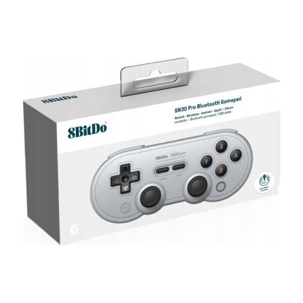 Pad 8BitDo 8BitDo SN30 Pro (Hall Effect Joystick), Gamepad (grey)