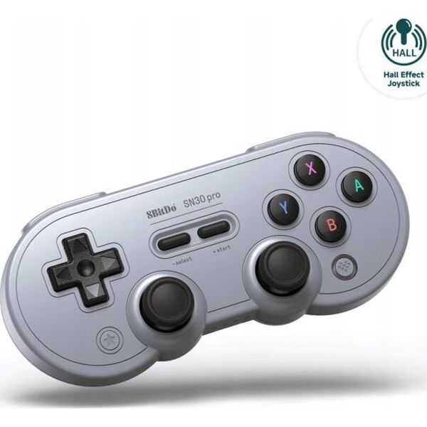 Pad 8BitDo 8BitDo SN30 Pro (Hall Effect Joystick), Gamepad (grey)