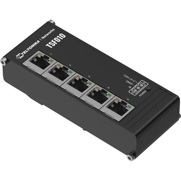 Switch Teltonika Teltonika NETWORKS TSF010 Flat Ethernet Switch Nie zarządzany Fast Ethernet (10/100) DIN rail Czarny