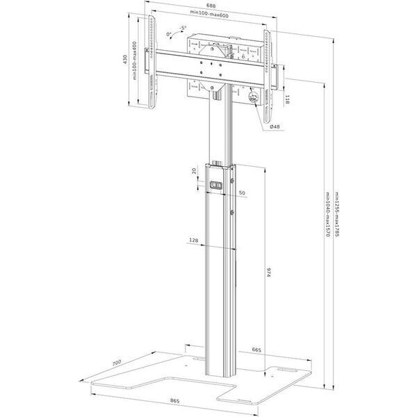 Neomounts Stojak podłogowy na monitor 37" - 75" (FL45S-825BL1)