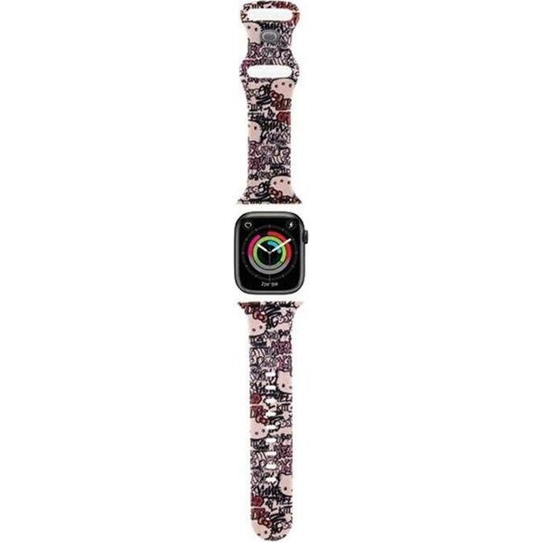 Hello Kitty Hello Kitty Silicone Tags Graffiti - Pasek do Apple Watch 38/40/41 mm (różowy)