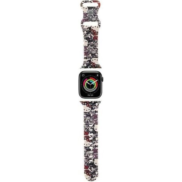 Hello Kitty Hello Kitty Silicone Tags Graffiti - Pasek do Apple Watch 38/40/41 mm (beżowy)