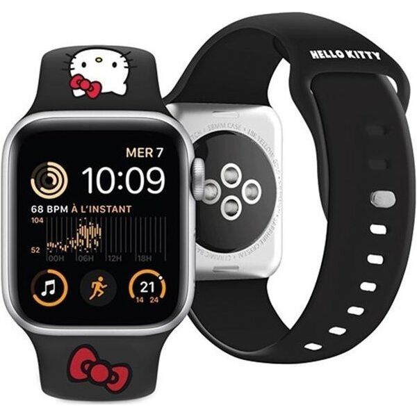 Hello Kitty Hello Kitty Silicone Kitty Head - Pasek do Apple Watch 38/40/41 mm (czarny)