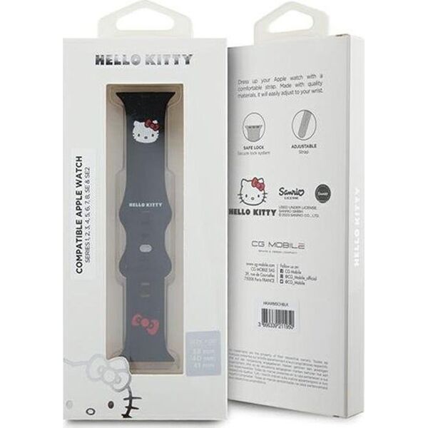 Hello Kitty Hello Kitty Silicone Kitty Head - Pasek do Apple Watch 38/40/41 mm (czarny)