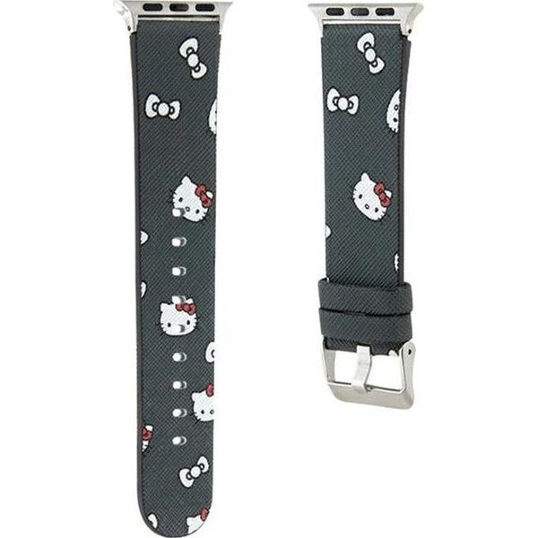 Hello Kitty Hello Kitty Heads & Bows Pattern - Pasek do Apple Watch 38/40/41 mm (czarny)