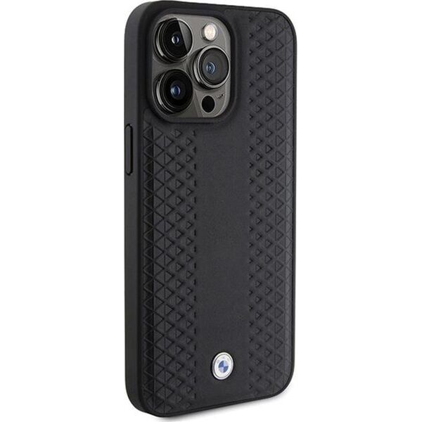 BMW BMW Leather Diamond Pattern - Etui iPhone 15 Pro (czarny)