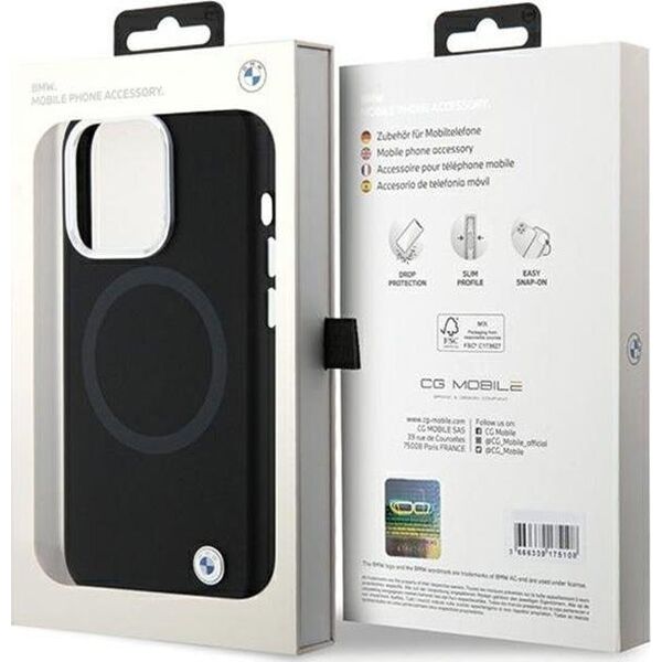 BMW BMW Signature Liquid Silicone MagSafe - Etui iPhone 15 Pro (czarny)