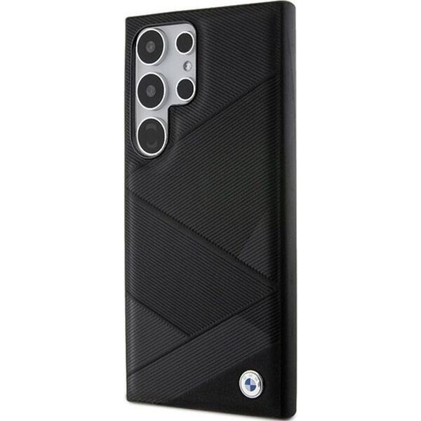 BMW BMW Signature Leather Crossing Lines Pattern - Etui Samsung Galaxy S24 Ultra (czarny)