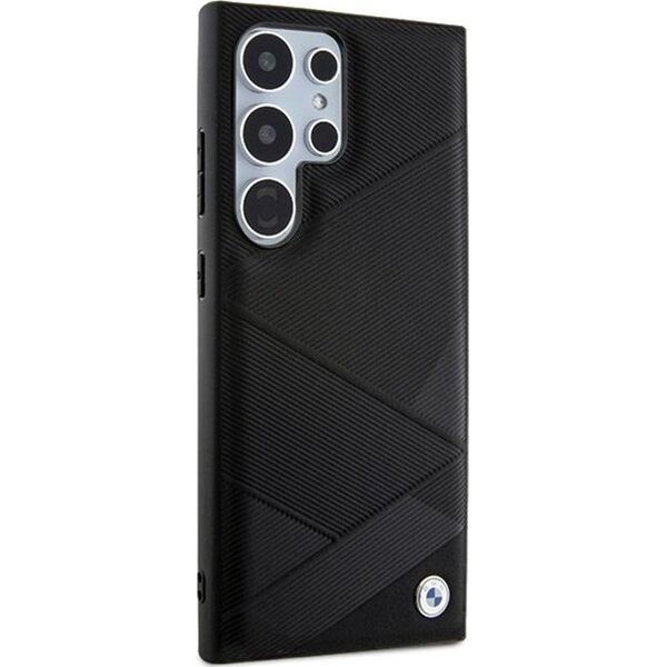 BMW BMW Signature Leather Crossing Lines Pattern - Etui Samsung Galaxy S24 Ultra (czarny)