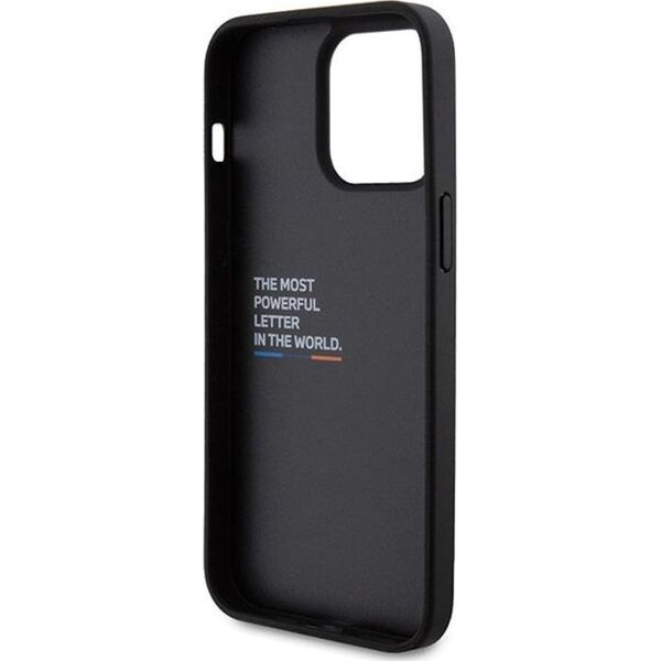 BMW BMW Leather Carbon Blue Line - Etui iPhone 15 Pro Max (czarny)