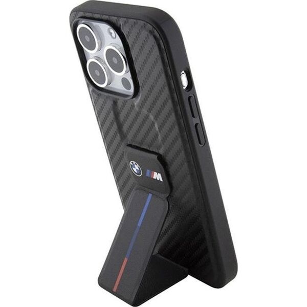 BMW BMW Grip Stand Smooth & Carbon - Etui iPhone 15 Pro (czarny)