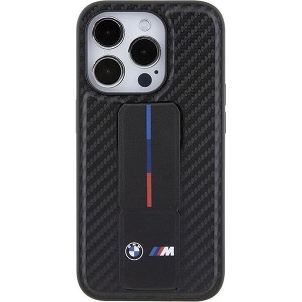 BMW BMW Grip Stand Smooth & Carbon - Etui iPhone 15 Pro (czarny)