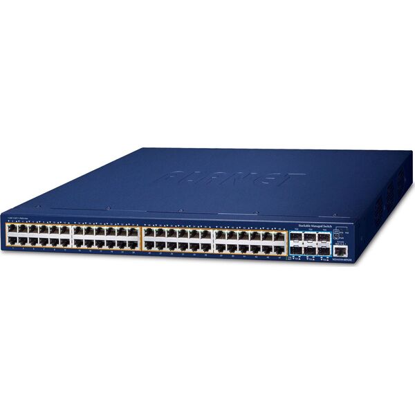 Planet PLANET SGS-6310-48P6XR łącza sieciowe Zarządzany L3 Gigabit Ethernet (10/100/1000) Obsługa PoE 1U Niebieski