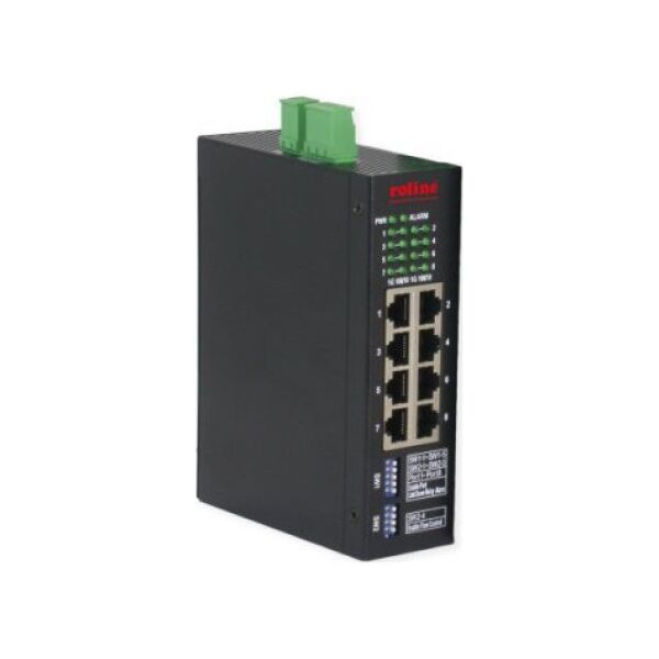 Switch Roline Przemysłowy przełącznik Gigabit Ethernet ROLINE, 8 portów, zarządzany przez Internet