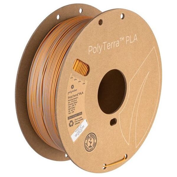 Poly Filament Polymaker PolyTerra PLA Dual Foggy Orange 1,75mm 1kg - Grey-Orange}