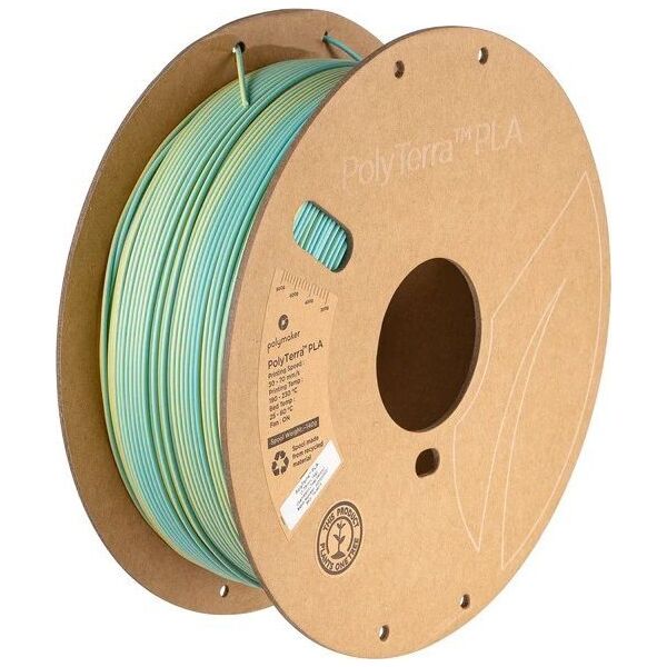 Poly Filament Polymaker PolyTerra PLA Dual Chameleon 1,75 mm 1 kg - Teal-Yellow}