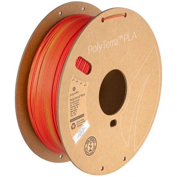 Poly Filament Polymaker PolyTerra PLA Dual Sunrise 1,75mm 1kg - Red-Yellow}