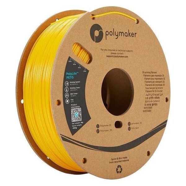 Poly Filament Polymaker PolyLite PETG 1,75mm 1kg - Yellow}