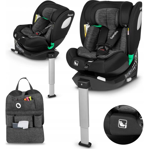 Fotelik samochodowy Automobilinė kėdutė Lionelo Braam i-Size, 0-36 kg, Carbon Black