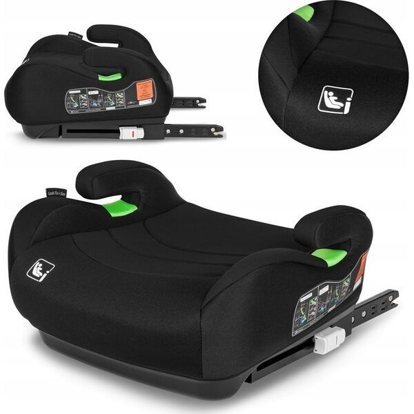Fotelik samochodowy Automobilinė kėdutė Lionelo Luuk Fix i-Size, 22-36kg, juoda