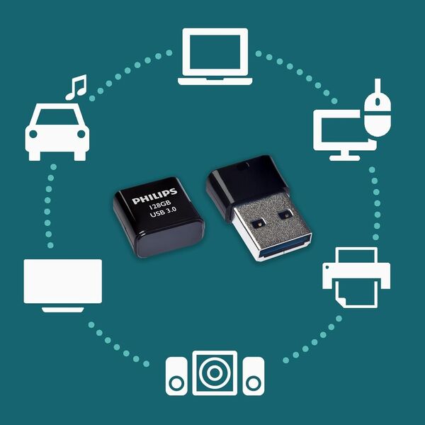 Pendrive Philips Philips USB 3.0            128GB Pico Edition Midnight Black