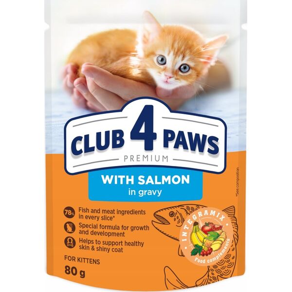 Synteza CLUB4Ł KOT sasz.80g  KITTEN ŁOSOŚ         w sosie /24