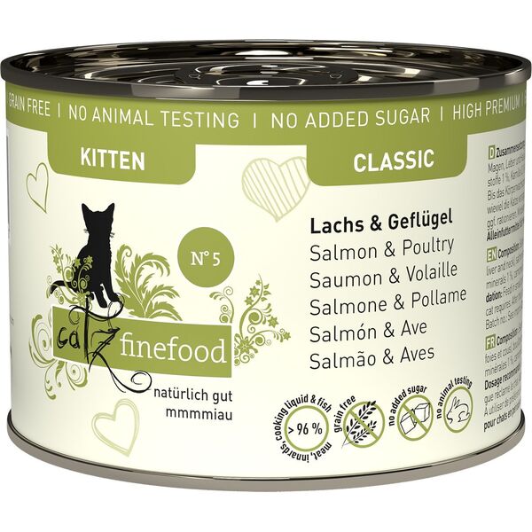 Catz Finefood Catz Finefood Classic Kitten N.05 Łosoś i drób puszka 200g