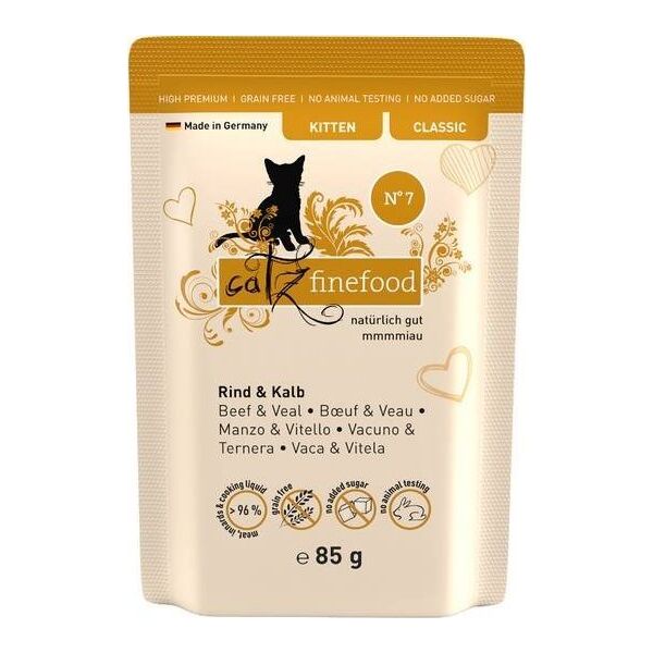 Catz Finefood Catz Finefood Classic Kitten N07 Wołowina Cielęcina 85g