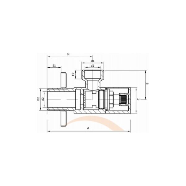 Invena Invena zawór kątowy z głowicą ceramiczną 1/2x3/4" ZW-43-020